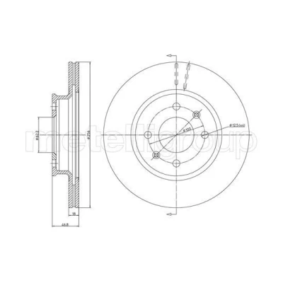 Imagem de METELLI Disco de travão 256,0mm 18,0mm 4 62,2mm ventilado pintado 23 1265C 517121J500 Discos