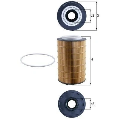 Imagem de MAHLE ORIGINAL OX 1028D Filtro de óleo Cartucho filtrante
