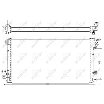 Imagem de NRF 53076 Radiador, arrefecimento do motor Alumínio 780 411 40 Aletas de refrigeração soldadas RENAULT: MASTER 2 Kasten, Bus