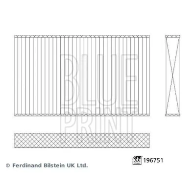 Imagem de BLUE PRINT ADBP250119 Filtro, ar do habitáculo Filtro de carvão ativado 278mm 166mm 30mm MASERATI: GHIBLI 3, Levante SUV