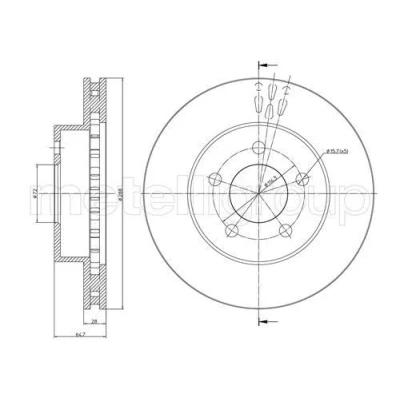 Imagem de METELLI Disco de travão JEEP: Cherokee III 288,0mm 28,0mm 5 72mm ventilado pintado 23 0781C 52128247AA Discos