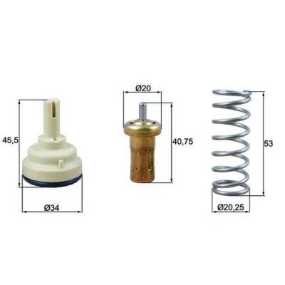 Imagem de MAHLE ORIGINAL TX 209 80D Termóstato, líquido de refrigeração 80 34 com junta VOLKSWAGEN: Passat CC, B7 Variant, B6 Sedan