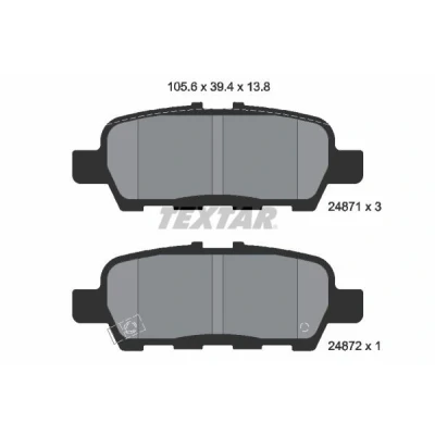 Imagem de TEXTAR 2487101 Jogo de pastilhas para travão disco com avisador sonoro desgaste NISSAN: Pulsar Hatchback, X Trail, Murano II