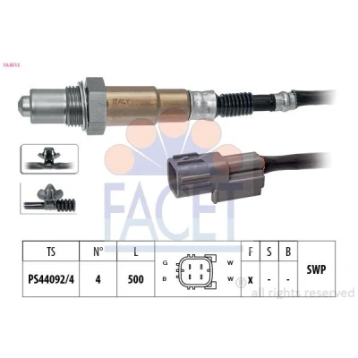 Imagem de FACET 10.8515 Sonda lambda com material de fixação aquecimento, plana, Rosca pré lubrificada