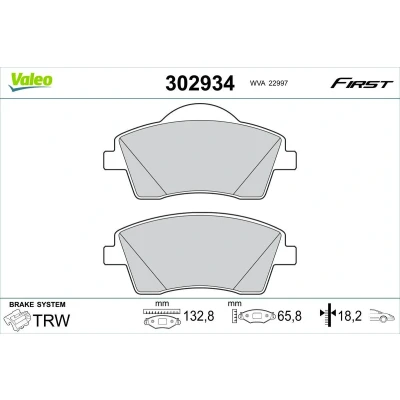 Imagem de VALEO 302934 Jogo de pastilhas para travão disco Eixo dianteiro excl. contacto aviso desgaste sem parafusos, com chapa anti ruído VOLVO: XC40