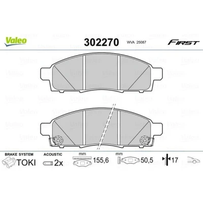 Imagem de VALEO 302270 Jogo de pastilhas para travão disco Eixo dianteiro incl. contacto aviso desgaste sem chapa anti ruído