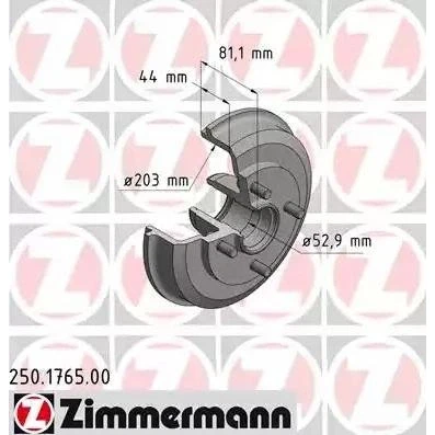 Imagem de ZIMMERMANN 250.1765.00 Tambor de Travão 243 FORD: Focus Mk1 Carrinha