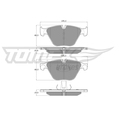 Imagem de TOMEX brakes TX 17 35 Jogo de pastilhas para travão disco Eixo dianteiro preparado indicador aviso desgaste BMW: 5 Touring, Sedan