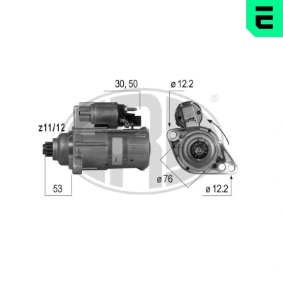 Imagem de ERA 220534A Motor de arranque 12 2 VOLKSWAGEN: Caddy 3, Transporter 5 Bus, GOLF 6, SEAT: Ibiza 4, Leon II Hatchback, 4 Sportcoupe
