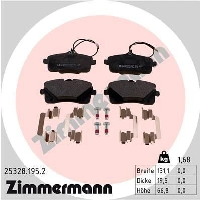 Imagem de ZIMMERMANN 25328.195.2 Jogo de pastilhas para travão disco PEUGEOT: 407 SW, Sedan
