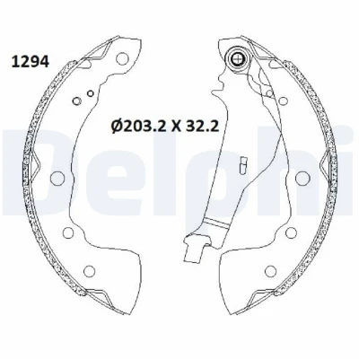 Imagem de DELPHI LS2181 Maxilas de Travão 203mm 32mm NISSAN: MICRA 5