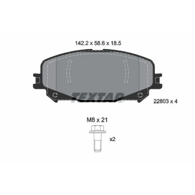 Imagem de TEXTAR 2280301 Jogo de pastilhas para travão disco incl. contacto aviso desgaste com parafusos pinça RENAULT: GRAND SCENIC 4