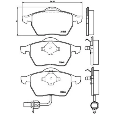 Imagem de BREMBO P 85 060 Jogo de pastilhas para travão disco incl. contacto aviso desgaste com grampo do êmbolo sem acessórios VOLKSWAGEN: Sharan I