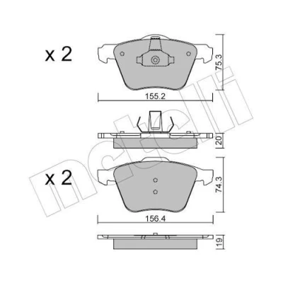 Imagem de METELLI 22 0599 1 Jogo de pastilhas para travão disco excl. contacto aviso desgaste FORD: S Max Mk1, MONDEO 4 Turnier, Galaxy Mk2 MPV