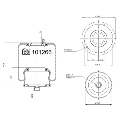 Imagem de FEBI BILSTEIN 101266 Fole, suspensão pneumática