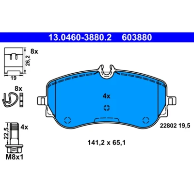 Imagem de ATE 13.0460 3880.2 Jogo de pastilhas para travão disco VOLKSWAGEN: Crafter Van, Amarok Pick up