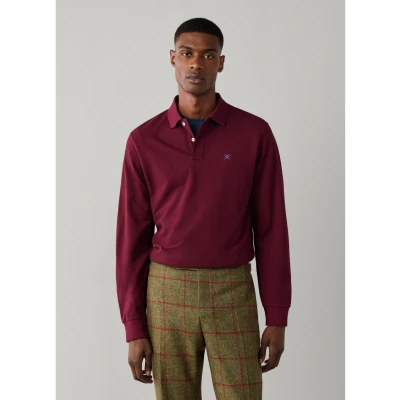 Imagem de Hackett London POLO Shirt SLIM FIT LOGO LS Polo, Homens, Tamanho: Small, Oxblood red