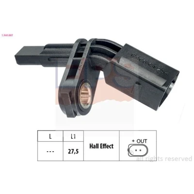 Imagem de EPS 1.960.007 Sensor de ABS Made in Italy OE Equivalent VOLKSWAGEN: Passat B6 Variant, B7 Scirocco III, AUDI: A1 Hatchback
