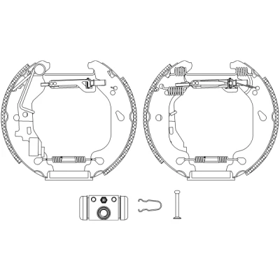 Imagem de TEXTAR Shoe Kit Pro 84054401 Jogo de travões, travões tambor com cilindro travão roda, elemento regulação
