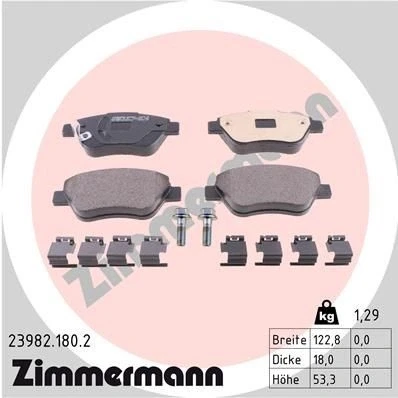 Imagem de ZIMMERMANN 23982.180.2 Jogo de pastilhas para travão disco OPEL: Corsa D Hatchback, Adam