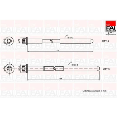 Imagem de FAI AutoParts B1625 Jogo de Parafusos da Cabeçote torx exterior 4, 6 IVECO: DAILY 3, 4 Kasten/Kombi, FIAT: Ducato III Van
