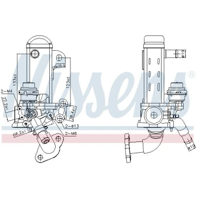 Imagem de NISSENS 989461 Radiador EGR com &#039;bypass&#039; de vácuo NISSAN: NP300 Navara Camião plataforma / Chassis