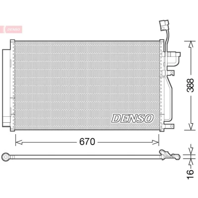 Imagem de DENSO DCN15002 Condensador com secador R 134a CHEVROLET: Captiva
