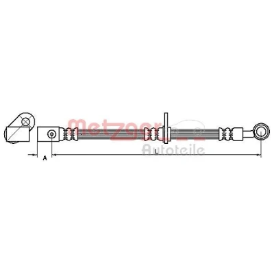 Imagem de METZGER 4111070 Mangueira de Travão 531 HONDA: CIVIC 8 Hatchback