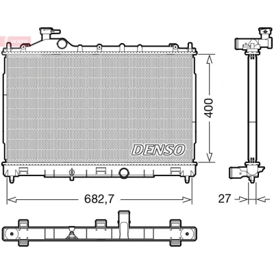 Imagem de DENSO DRM45058 Radiador, arrefecimento do motor 400 707 27