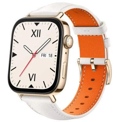 Imagem de Huawei Watch Fit 3 Dourado (Bracelete Em Pele Branca)