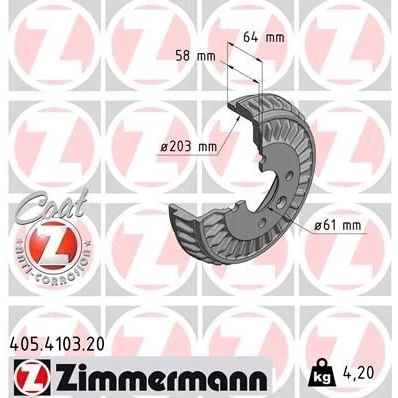 Imagem de ZIMMERMANN 405.4103.20 Tambor de Travão 237