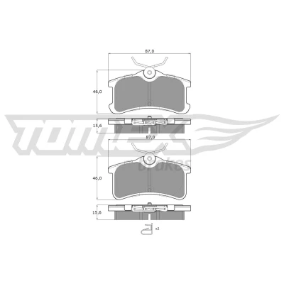 Imagem de TOMEX brakes TX 13 65 Jogo de pastilhas para travão disco Eixo traseiro com avisador sonoro desgaste acessórios