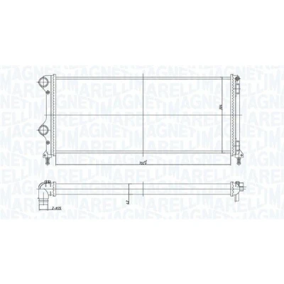 Imagem de MAGNETI MARELLI 350213187200 Radiador, arrefecimento do motor 702mm 304mm 42mm Aletas de refrigeração unidas mecanicamente FIAT: Doblo I Cargo