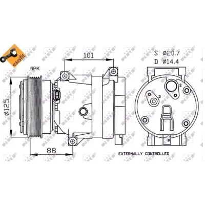 Imagem de NRF 32231 compressor V5 12 PAG 150 com óleo de PAG, retentor EASY FIT RENAULT: LAGUNA 2 Grandtour,