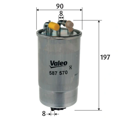 Imagem de VALEO 587570 Filtro de Combustível dos tubos 8 OPEL: Corsa D Hatchback