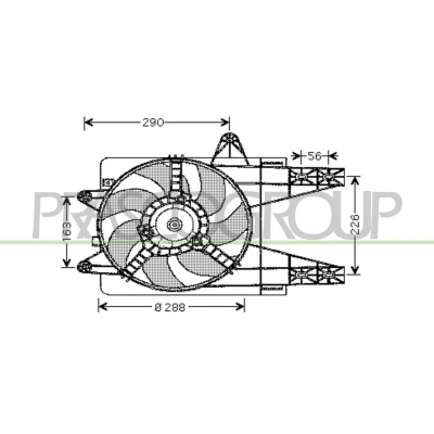 Imagem de PRASCO FT132F001 Ventilador de Radiador 288 110 FIAT: Punto I Hatchback, Cabrio, LANCIA: Y