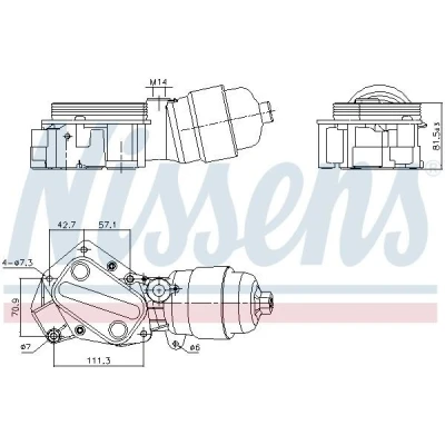 Imagem de NISSENS 91357 Radiador de Óleo refrigerado a água com caixa do filtro óleo, juntas