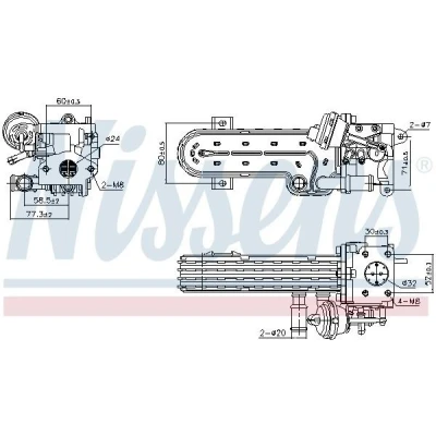 Imagem de NISSENS 989413 Radiador EGR com &#039;bypass&#039; de vácuo VOLKSWAGEN: Golf 5, Passat B6 Sedan, Touran I, AUDI: A3 Sportback