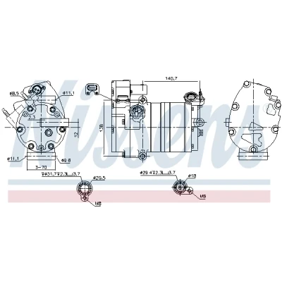 Imagem de Compressor, ar condicionado NISSENS 891070