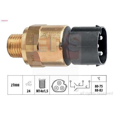 Imagem de EPS 1.850.679 Interruptor de temperatura, ventilador do radiador M14x1,5 Made in Italy OE Equivalent BMW: 3 Compact, Sedan, Coupe