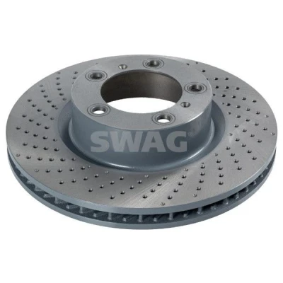 Imagem de SWAG 33 10 5118 Disco de travão Eixo dianteiro, lado esquerdo 330 28 5 130 perfurado/ventilado revestido alto carbono PORSCHE: 911 Cabrio