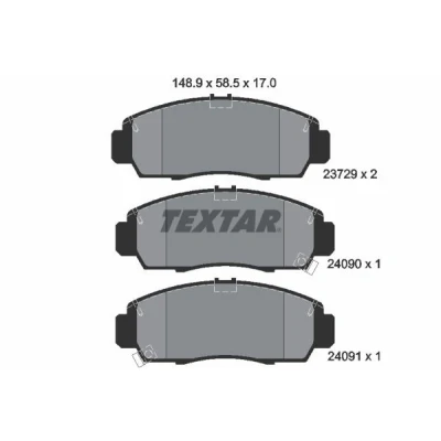 Imagem de TEXTAR 2372901 Jogo de pastilhas para travão disco com avisador sonoro desgaste HONDA: CIVIC 7 Hatchback, Accord Limousine, 8