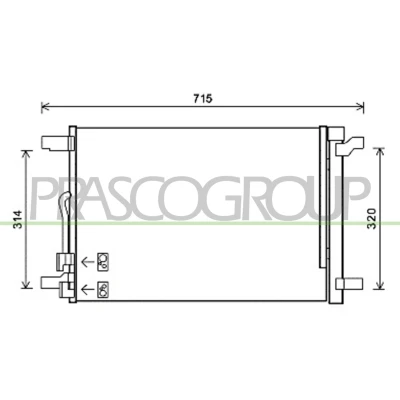 Imagem de PRASCO VG400C001 Condensador com secador 13 11 Alumínio 525 R 134a VOLKSWAGEN: Golf 7, Tiguan II, Passat B8 Variant, AUDI: A3 Sportback