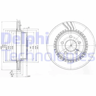 Imagem de DELPHI BG3758 Disco de travão 300 22 5 ventilado oleado não tratado sem o rolamento da roda, anel sensor do ABS MERCEDES BENZ: Classe E Sedan