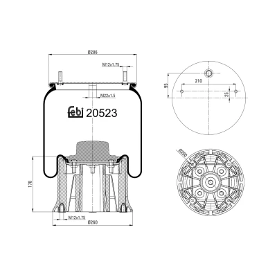 Imagem de FEBI BILSTEIN 20523 Fole, suspensão pneumática