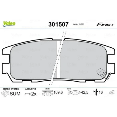 Imagem de VALEO 301507 Jogo de pastilhas para travão disco FIRST Eixo traseiro incl. contacto aviso desgaste sem chapa anti ruído OPEL: Frontera B SUV