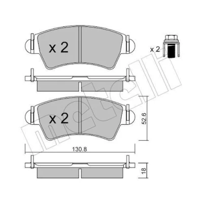 Imagem de METELLI 22 0313 0 Jogo de pastilhas para travão disco excl. contacto aviso desgaste PEUGEOT: 206 Hatchback, SW, 306 Hatchback