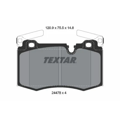 Imagem de TEXTAR 2447801 Jogo de pastilhas para travão disco preparado indicador aviso desgaste MINI: Hatchback, Clubman, Cabrio