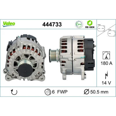 Imagem de VALEO 444733 Alternador 14V 180A