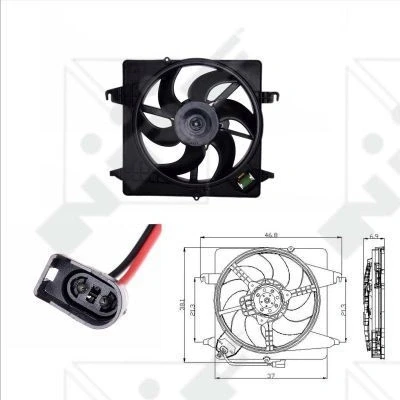 Imagem de NRF 47019 ventilador de radiador 335 12 330 com estrutura do (caixilho), resistência carga FORD: KA Hatchback